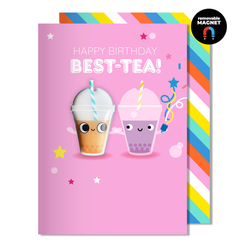 Birthday Best-Tea Bubble Tea Boba Magnet Card